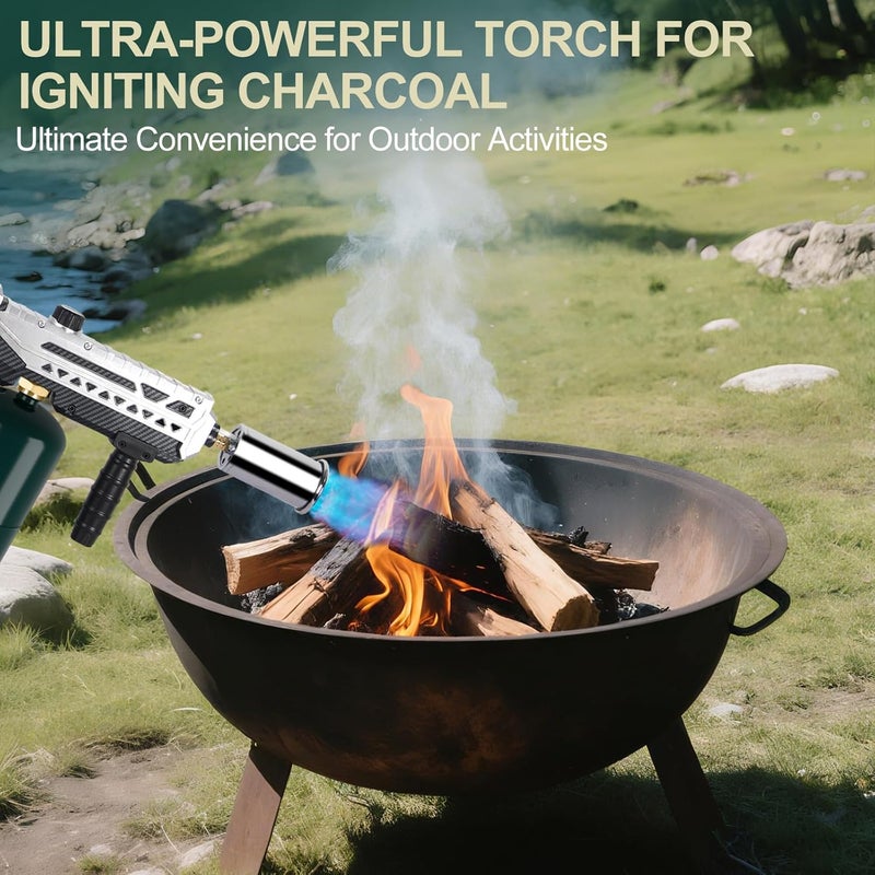 Semlos Propane Torch Head, Powerful Flame Thrower Gun, Adjustable Charcoal Lighter, Searing Torch for BBQ, Camping, Welding (Propane Tank Not Included) - Image 5